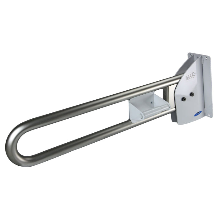 Swing up stainless steel grab bar with peened grip 1055-FTS