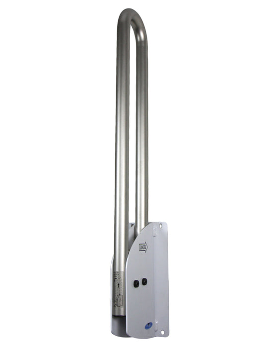 Stainless steel 1.25 inch diameter swing up grab bar in satin finish