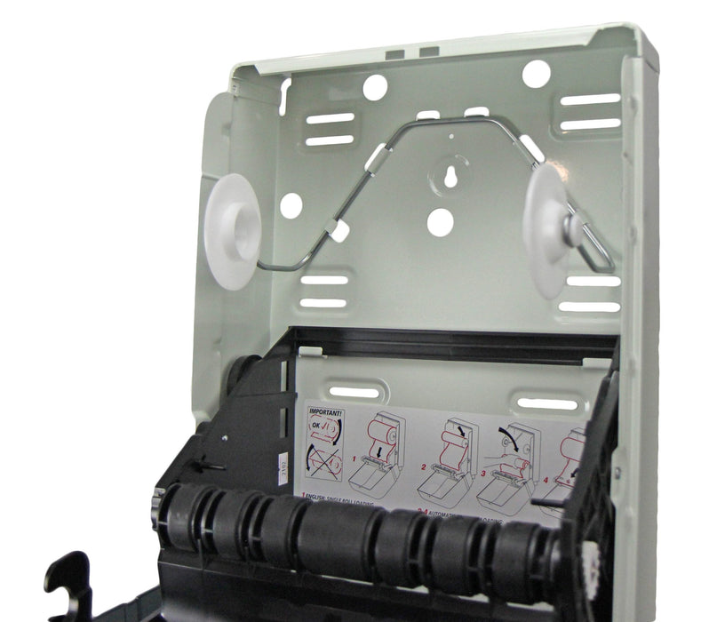 Frost 109-50P polycarbonate roll paper towel dispenser open view
