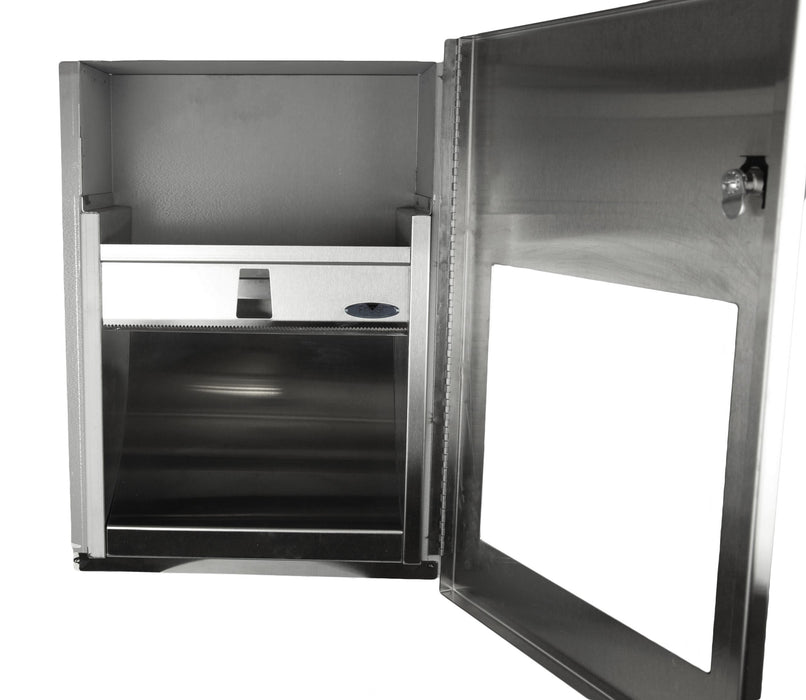 Frost 135 Series stainless steel paper towel dispenser open view