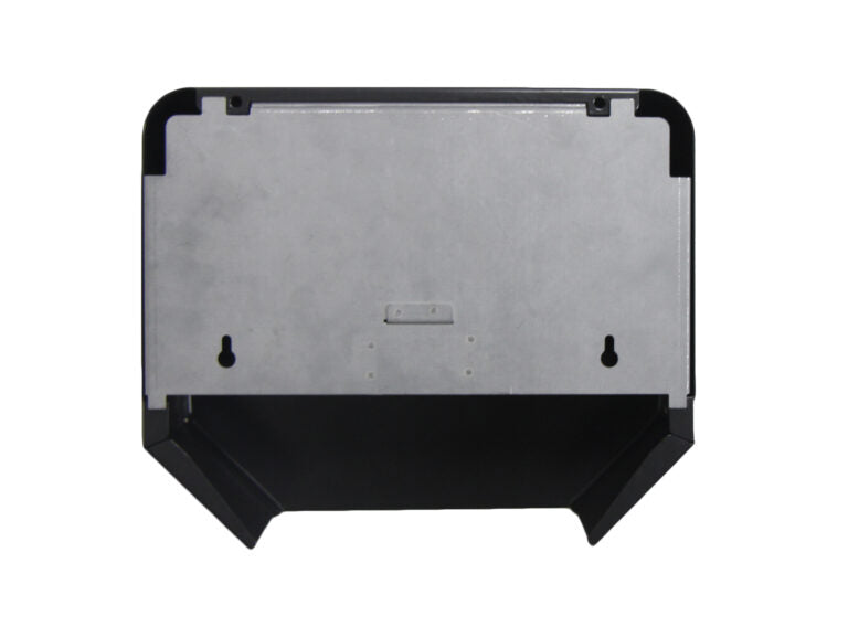 Frost 166-BLK matte black jumbo toilet tissue dispenser back view