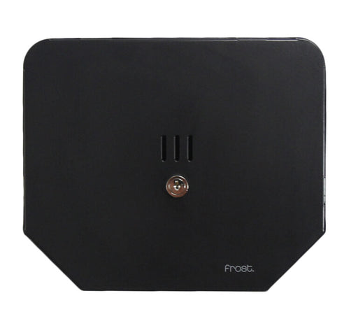 Frost 166-BLK matte black jumbo toilet tissue dispenser close-up front