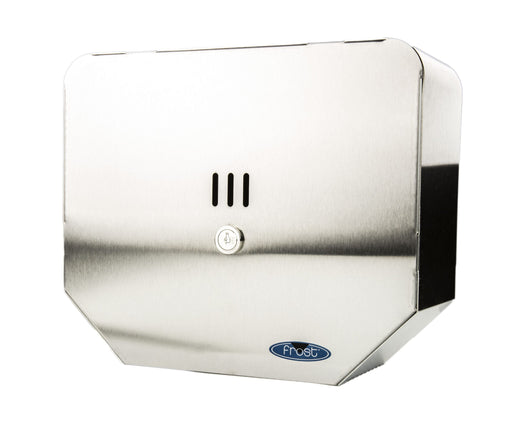 Frost 166-S stainless steel jumbo toilet tissue dispenser front view