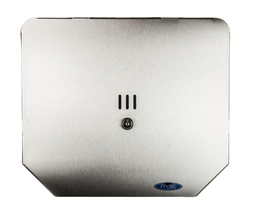 Frost 168-S stainless steel double jumbo toilet tissue dispenser close-up front