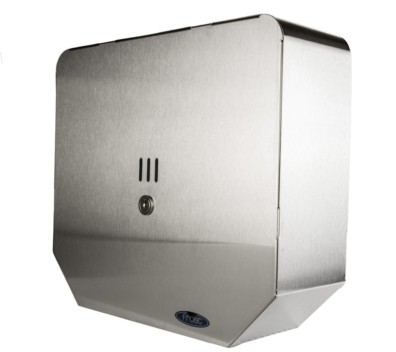 Frost 168-S stainless steel double jumbo toilet tissue dispenser front view