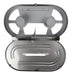 Frost 169 white steel vertical jumbo toilet tissue dispenser open view