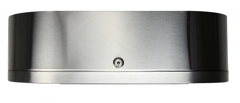 Frost 169 white steel vertical jumbo toilet tissue dispenser top view