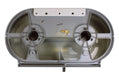 Frost 170 stainless steel vertical double jumbo toilet tissue dispenser back view