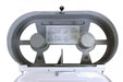 Frost 170 stainless steel vertical double jumbo toilet tissue dispenser open view
