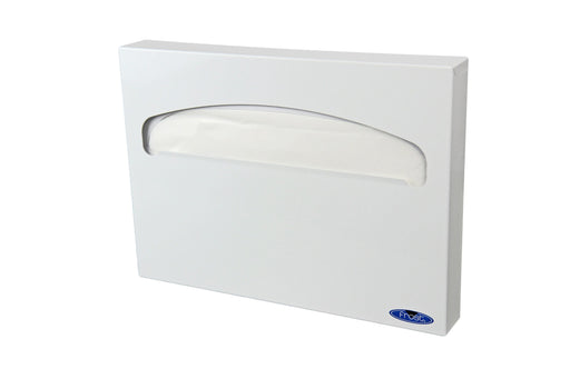 Frost 199-W white steel toilet seat cover dispenser in use