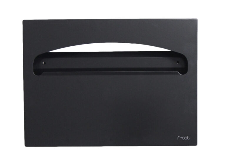 Frost 199-BLK matte black toilet seat cover dispenser close-up front