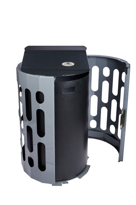 Frost 2020 Black Steel Waste Receptacle – 95L Capacity, Free-Standing Commercial Bin