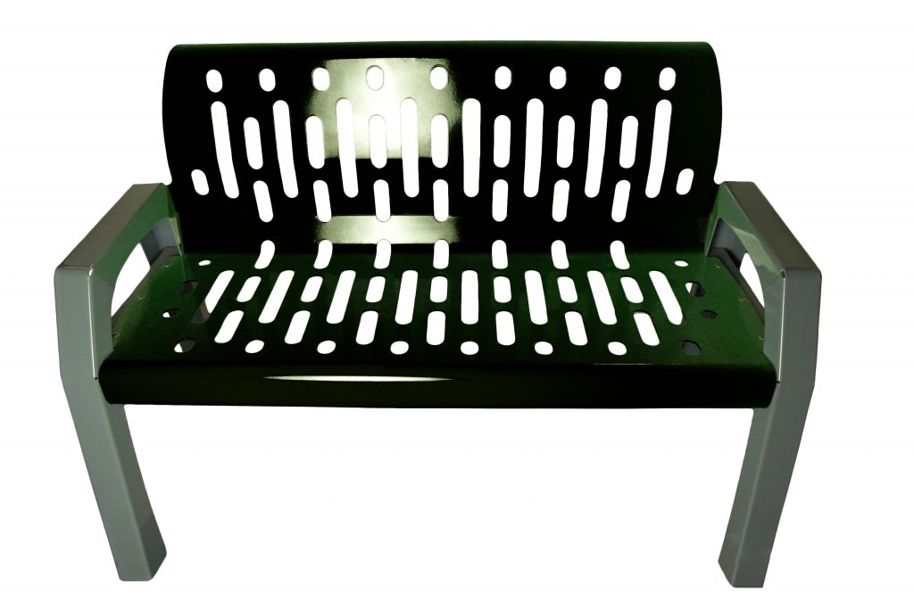 Heavy duty modern park bench in black Stream series