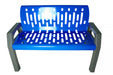 Heavy duty modern park bench in blue Stream series
