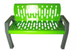 Heavy duty modern park bench in green Stream series