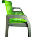 Close-up of ergonomic backrest and lumbar support on green 6ft Stream bench