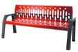 Heavy-duty Canadian-made red powder-coated park bench 2060-RED front view