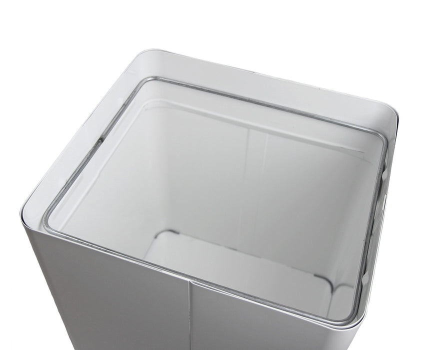 Close-up of Frost 301NL swing top mechanism and satin finish