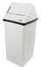 Front view of Frost 301NL stainless steel free-standing waste receptacle with swing top lid