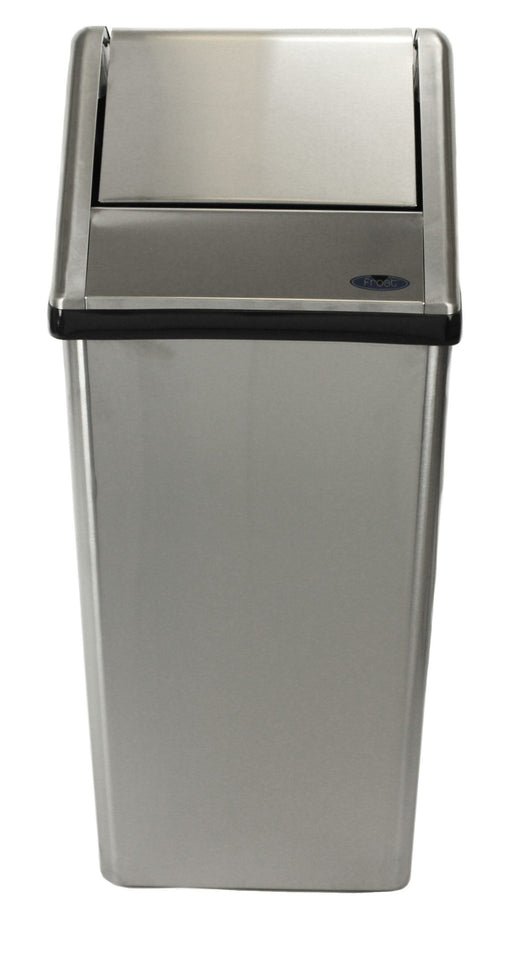 Side view of Frost 304-NLS wall-mounted bin with stainless steel finish