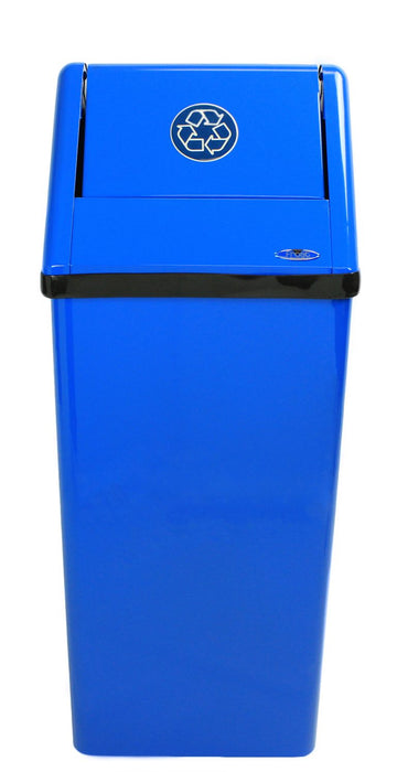 Side profile of Frost 301RNL waste bin showing durable stainless steel design and swing top lid