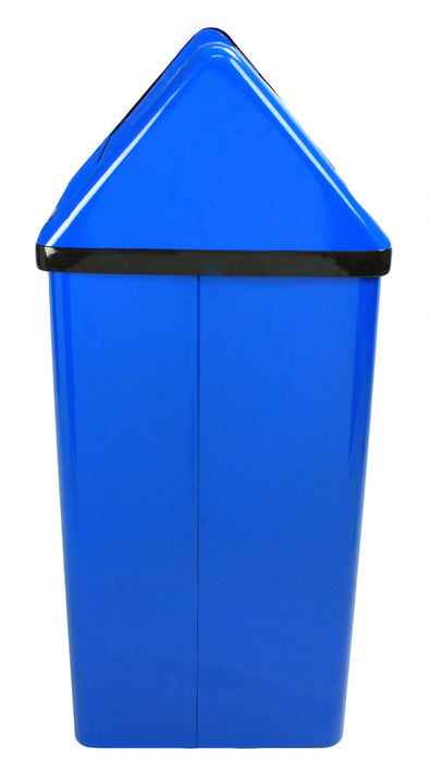 Back view of Frost 301RNL commercial-grade stainless steel trash can with flat back design for wall placement