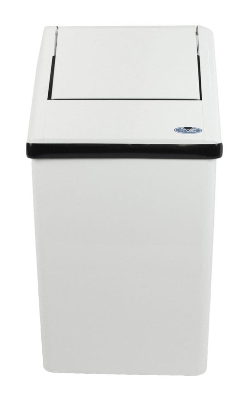 Front profile of Frost 302NL waste bin with stainless steel swing top lid