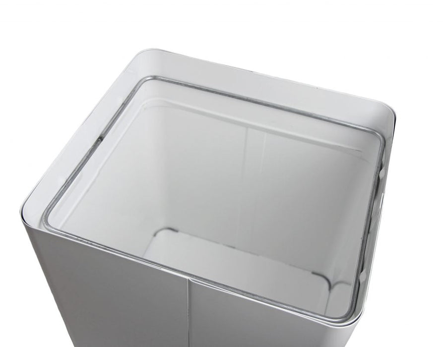 Inside view of Frost 302NL waste receptacle with stainless steel bag holder ring