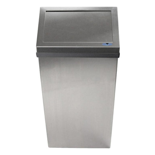 Front profile of Frost 303-3 bin with stainless steel swing top lid