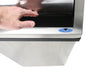 Top view of Frost 303-3 swing top lid with stainless steel finish