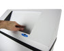 Open view of Frost 304-NL waste bin showing white epoxy interior