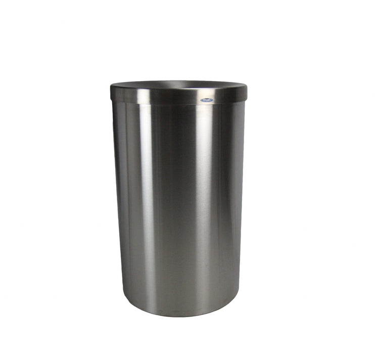 Inside view of Frost 310-J jumbo bin showing stainless steel