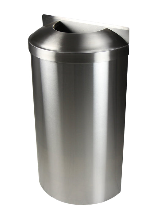 Front view of Frost 312-S waste bin with stainless steel finish Alt Text: Front view of Frost 312-S waste bin with stainless steel finish