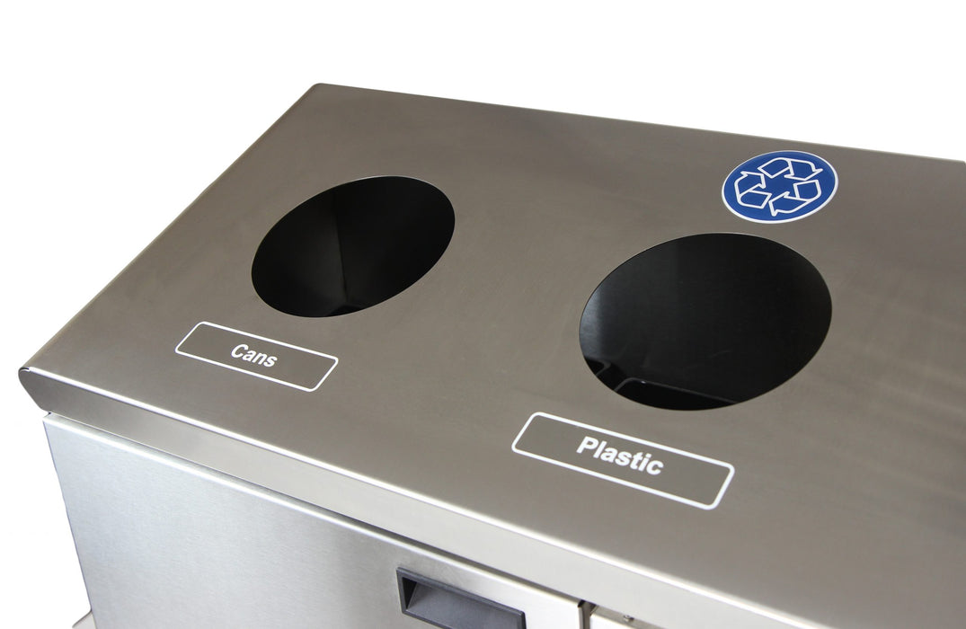 Frost 316-S Stainless Steel Floor Standing Recycling Station – 3-Stream Waste & Recycling Bin