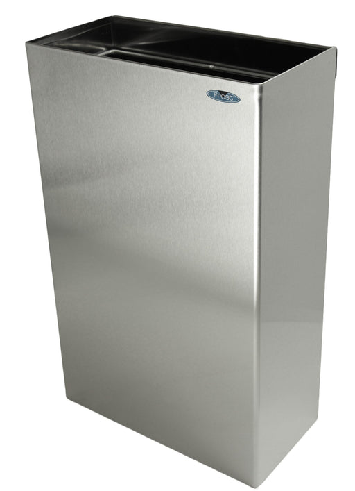 Front view of Frost 326 waste bin with stainless steel finish