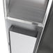 Open door view of Frost 400-14 Black with towel dispenser and 23-liter bin
