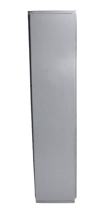 Open door view of Frost 400-14 revealing towel dispenser and 23-liter waste bi