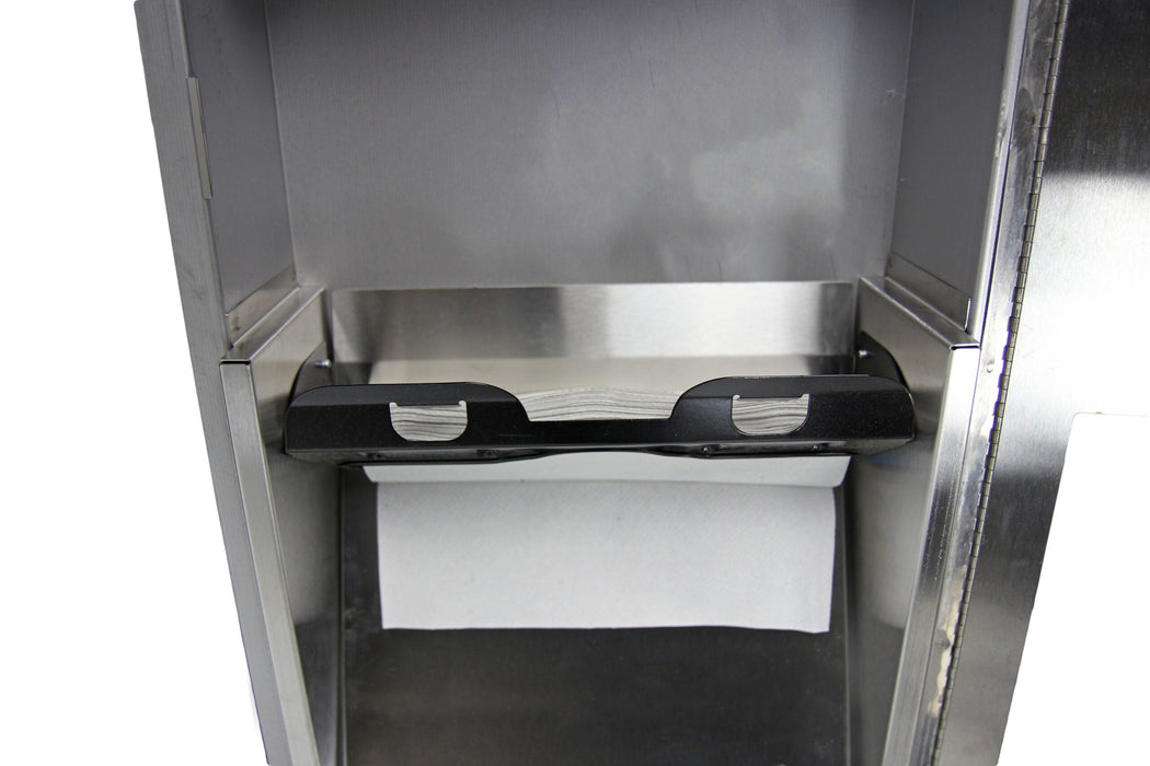 Side angle of Frost 400-14 showing 4.4-inch stainless steel depth