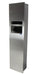 Front view of Frost 400-50A stainless steel roll towel dispenser and waste receptacle