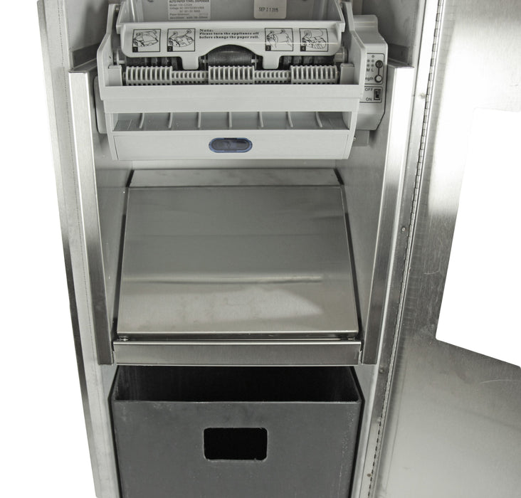 Close-up of Frost 400-70A #4 brushed stainless steel door