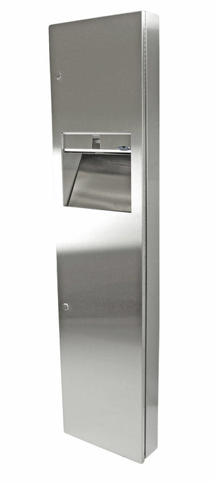 Side angle of Frost 400 stainless steel unit showing 6.1-inch depth