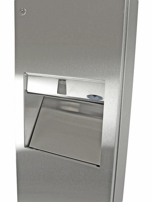Side angle of Frost 400 stainless steel unit showing 6.1-inch depth