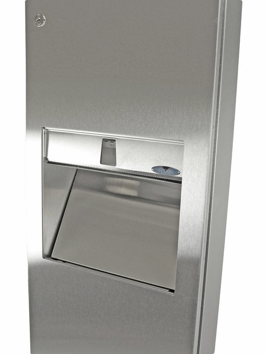 Side angle of Frost 400 stainless steel unit showing 6.1-inch depth