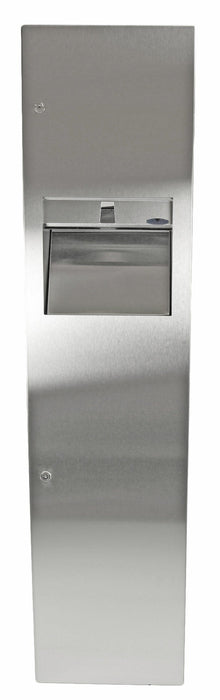 Front view of Frost 400 stainless steel combination towel dispenser and waste receptacle