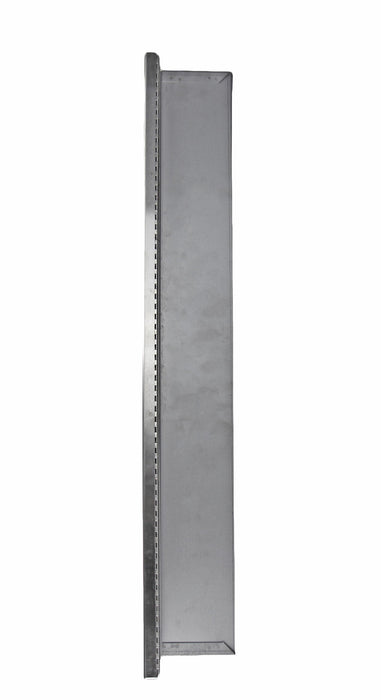 Side angle of Frost 400 stainless steel unit showing 6.1-inch depth