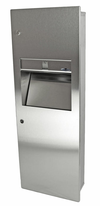 Frost 410 Series Combination Paper Towel Dispenser & Waste Receptacle – Recessed, Semi-Recessed & Surface Mounted Stainless Steel Unit
