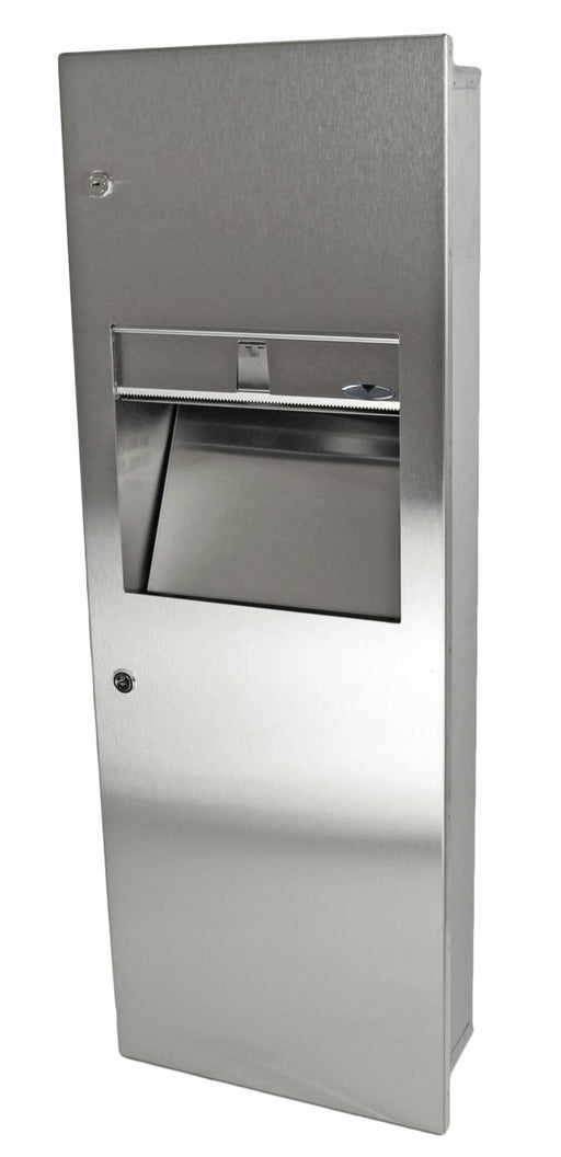 Frost 410 Series Combination Paper Towel Dispenser & Waste Receptacle – Recessed, Semi-Recessed & Surface Mounted Stainless Steel Unit