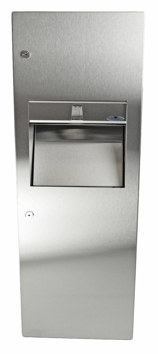 Frost 410 Series Combination Paper Towel Dispenser & Waste Receptacle – Recessed, Semi-Recessed & Surface Mounted Stainless Steel Unit