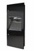 Front view of Frost 415-14A Black matte towel dispenser and waste receptacle