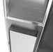 Open door view of Frost 415-14A Black with towel dispenser and 4.5-liter bin